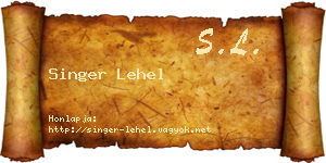 Singer Lehel névjegykártya